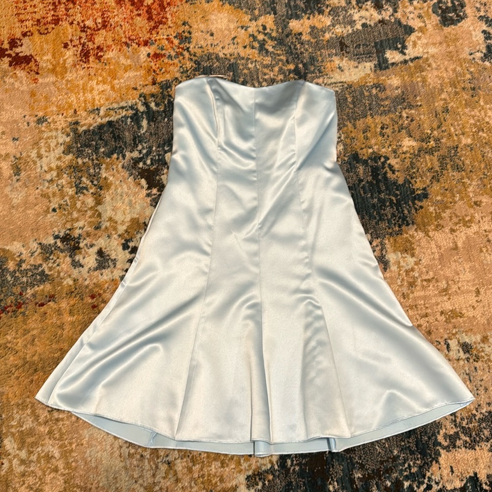 David’s Bridal bridesmaids dress, light blue